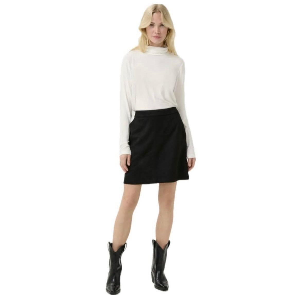 Culture Faux Black Suede Short Skirt