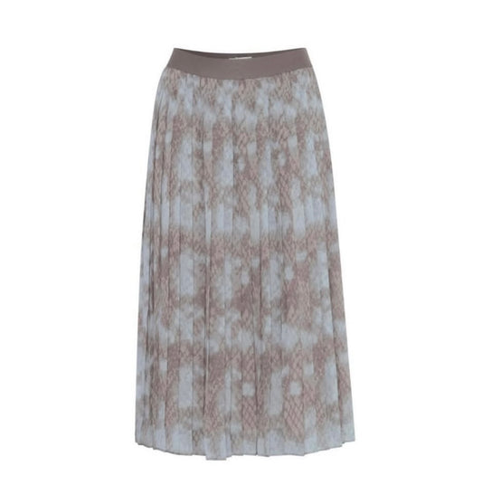 CREAM Multi Colour Pleated Lined Skirt