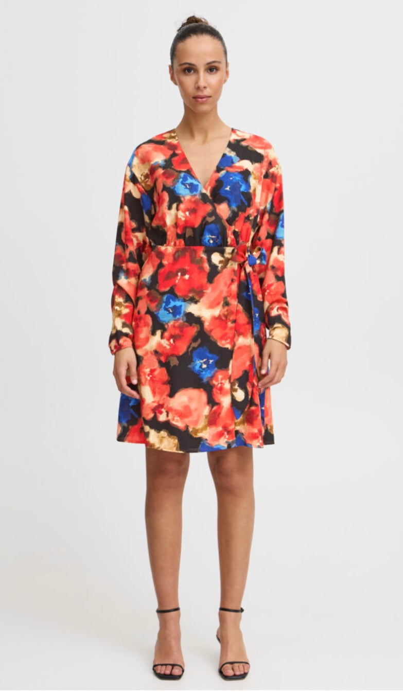 ICHI Floral Wrap Dress