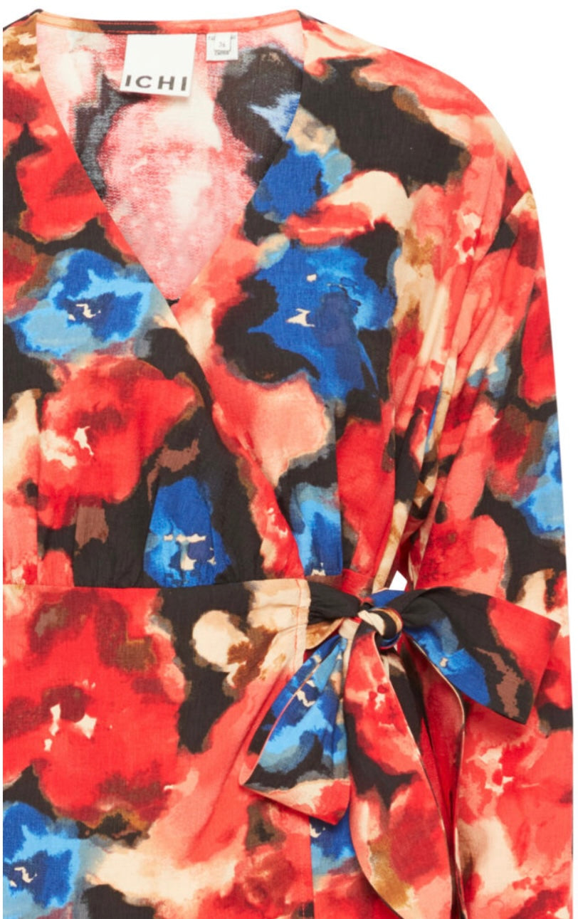 ICHI Floral Wrap Dress