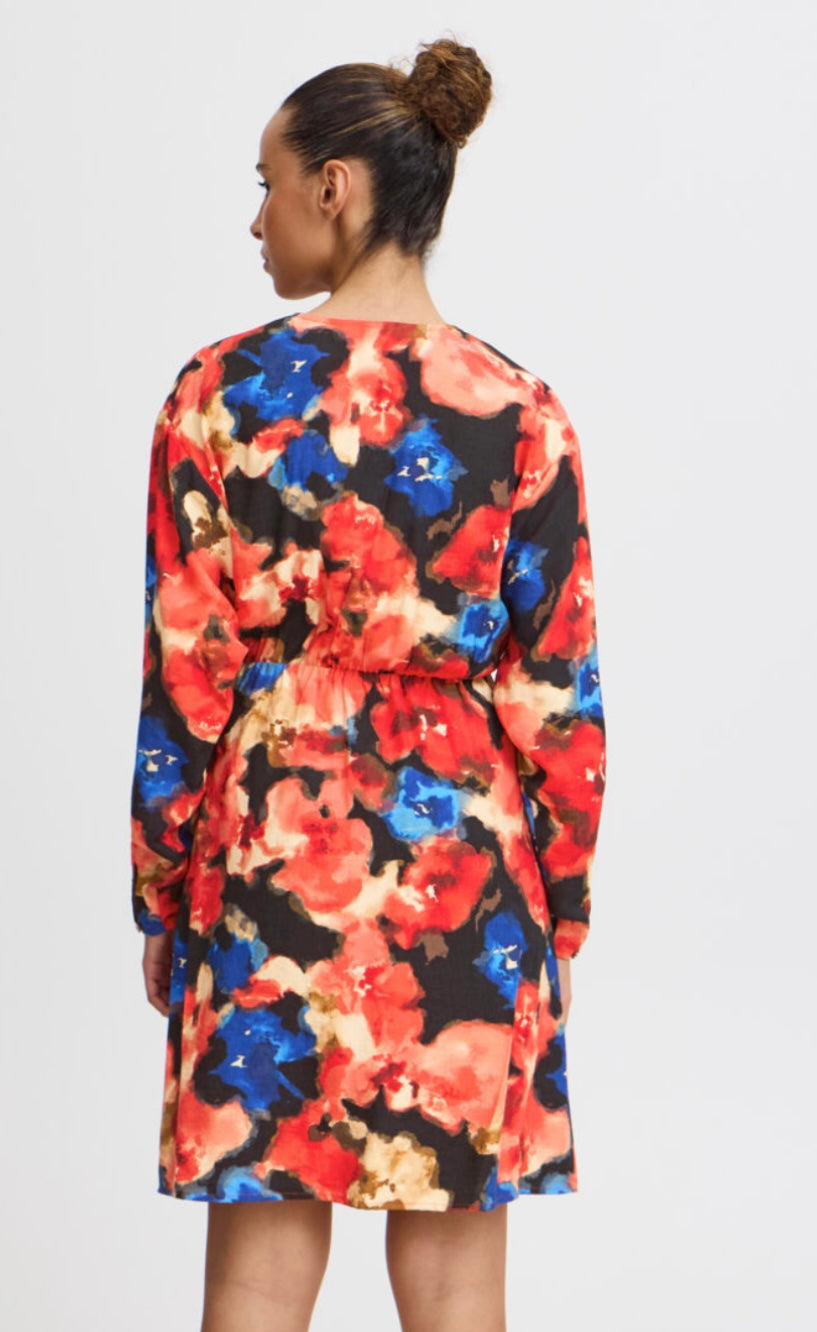 ICHI Floral Wrap Dress