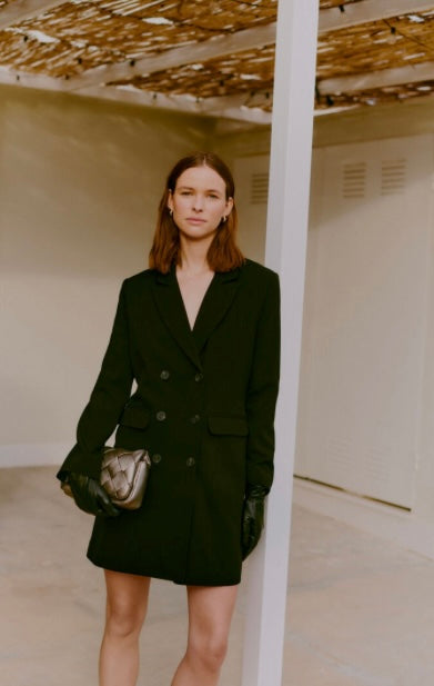 B young Black Double Buttoned Blazer