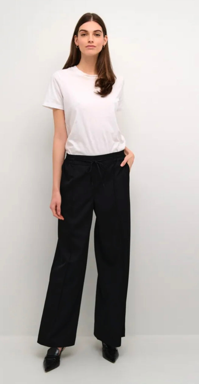 Culture Black Drawstring Wide Leg Pant