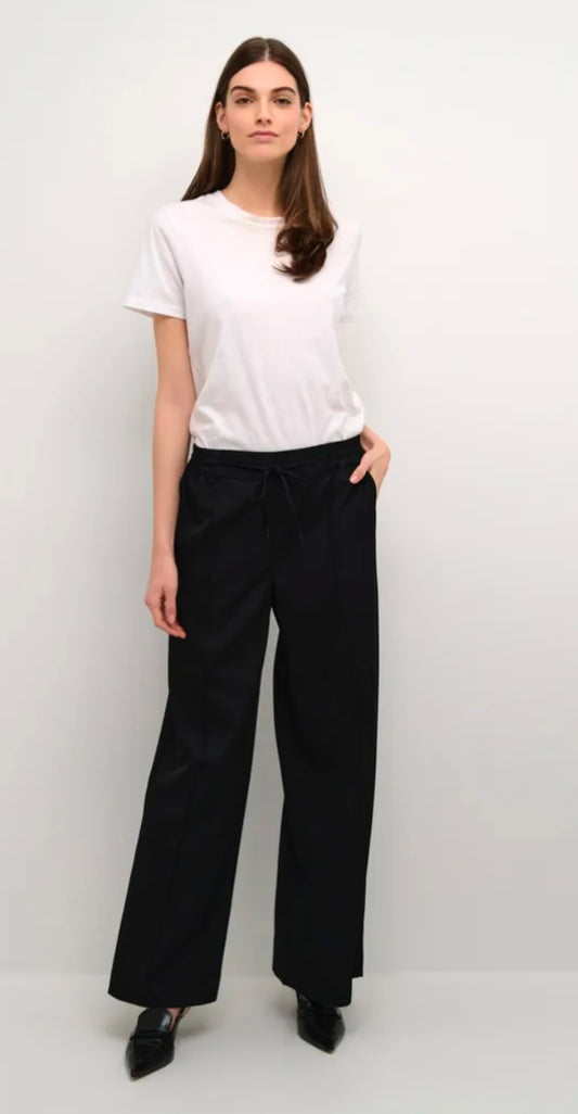 Culture Black Drawstring Wide Leg Pant
