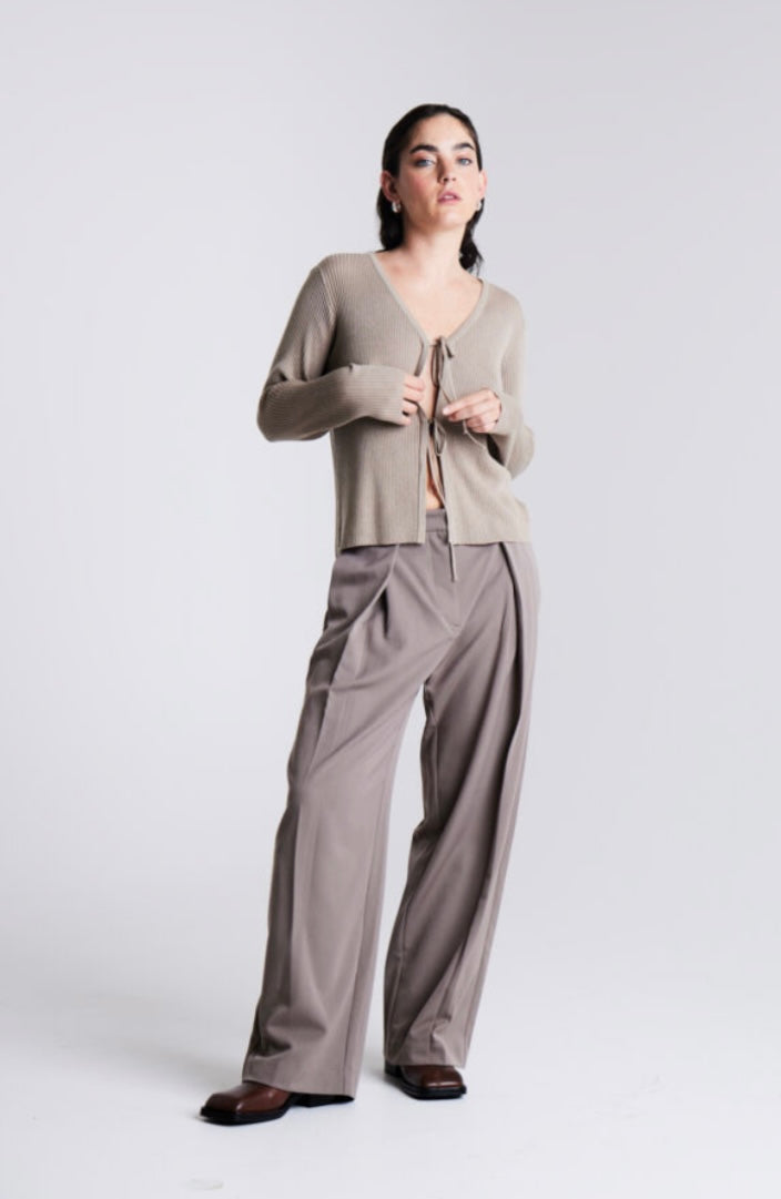 ICHI Fungi Wide Leg Pleated Pant