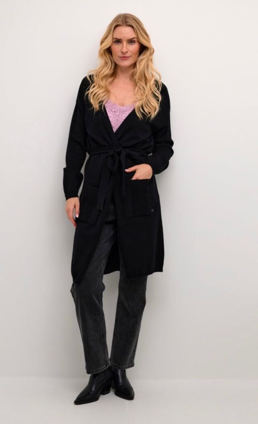 CREAM Black Cardigan with Belt