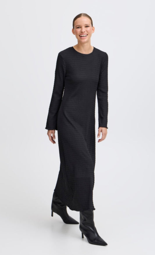 B young Black Long Textured Dress