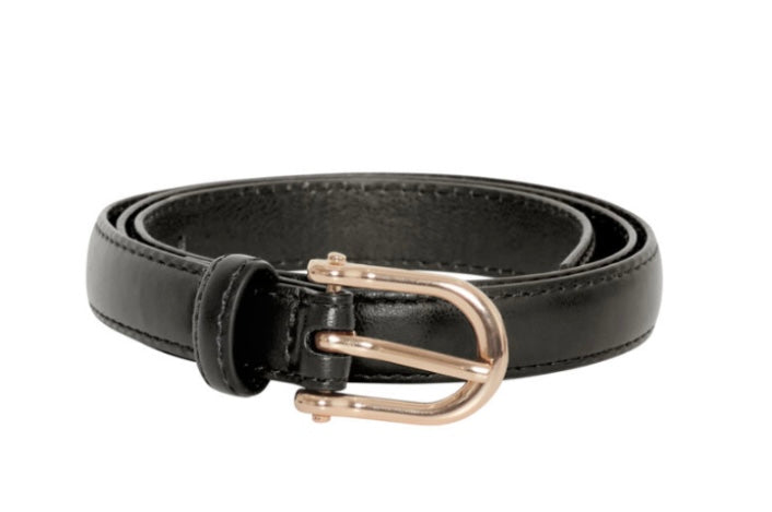 ICHI Black Gold Buckle Belt