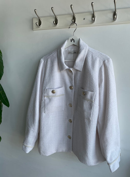 Dex Plus Pearl Gold Buttoned Blazer