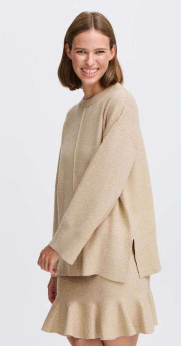 B young Melange Long Sweater Bell Sleeves