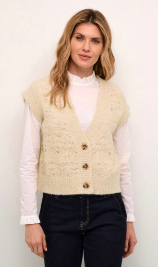 Culture Beige Knit SL Vest Sweater