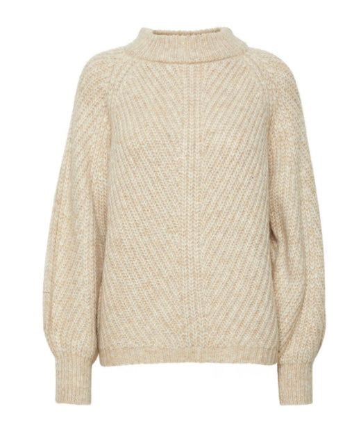 B young cement Melange Knit Sweater