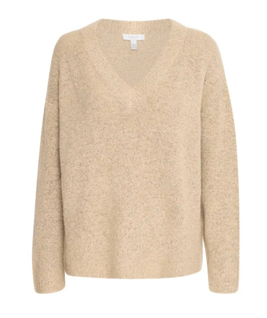 B young Taupe V Neck Sweater