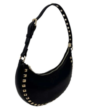 Black Leather Studded Bag