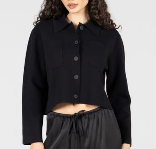 C’est Moi Black Buttoned Mid Length Cardigan