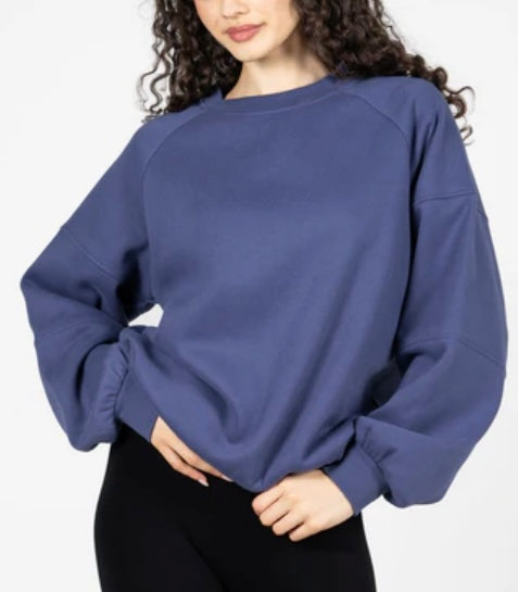 C’est Moi Denim Crew Neck Sweatshirt
