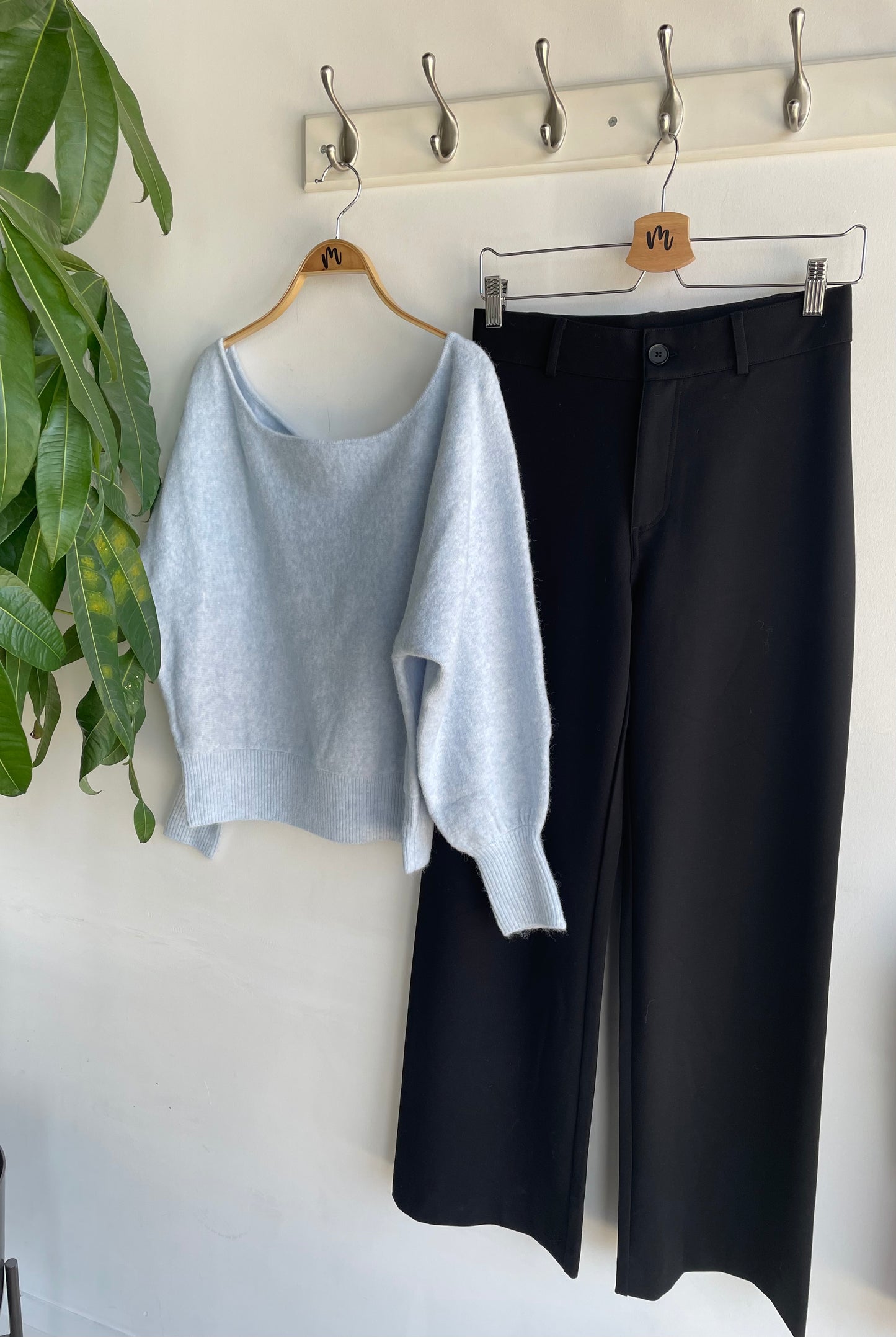 C’est Moi Sky Blue Off Shoulder Sweater