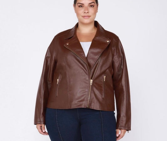 Dex Plus Vegan Leather Bordeaux Jacket
