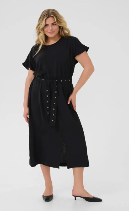 Kaffe Curve Black Dress with Belt