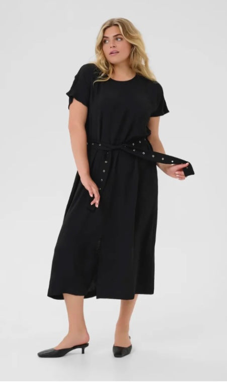 Kaffe Curve Black Dress with Belt