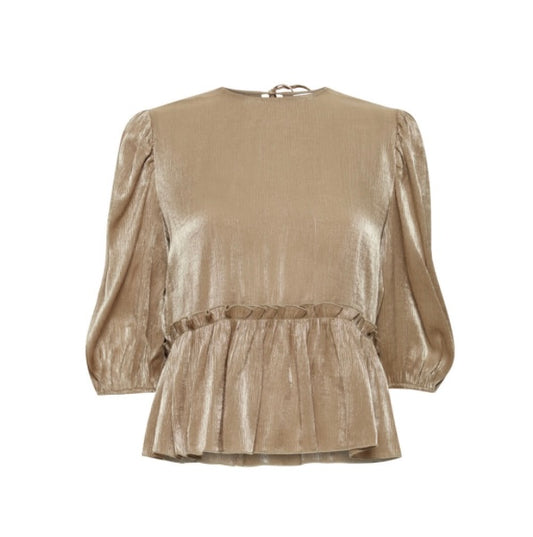 B young Lurex Peplum Tie Back Top