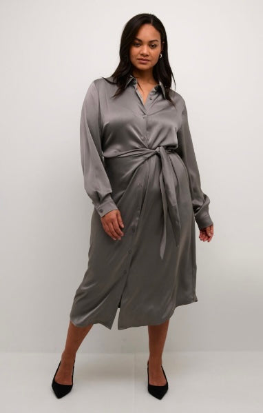 Kaffe Curve Steeple Grey Wrap Dress