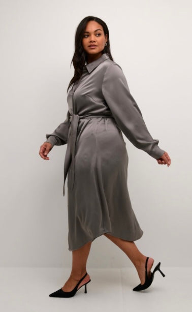 Kaffe Curve Steeple Grey Wrap Dress