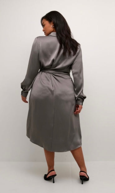 Kaffe Curve Steeple Grey Wrap Dress