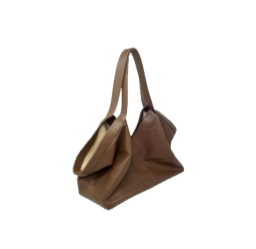Mocha Vegan Leather Large Tote