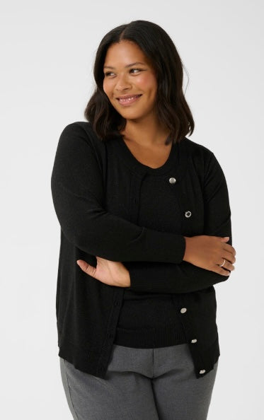 Kaffe Curve Lurex Buttoned Cardigan