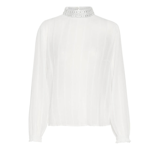 CREAM Sheer Off White Blouse