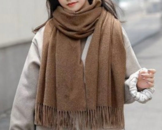Brown Scarf with Fringe