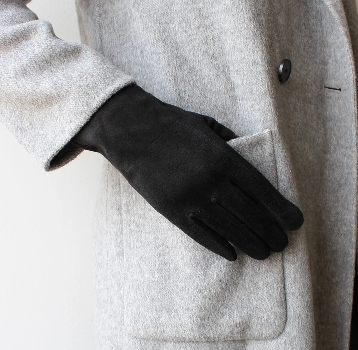 Two Layer Grey/White/Black Printed Gloves