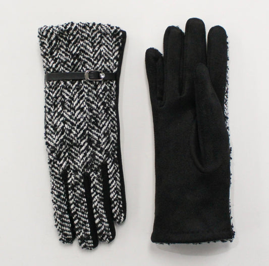 Printed Black/White Gloves