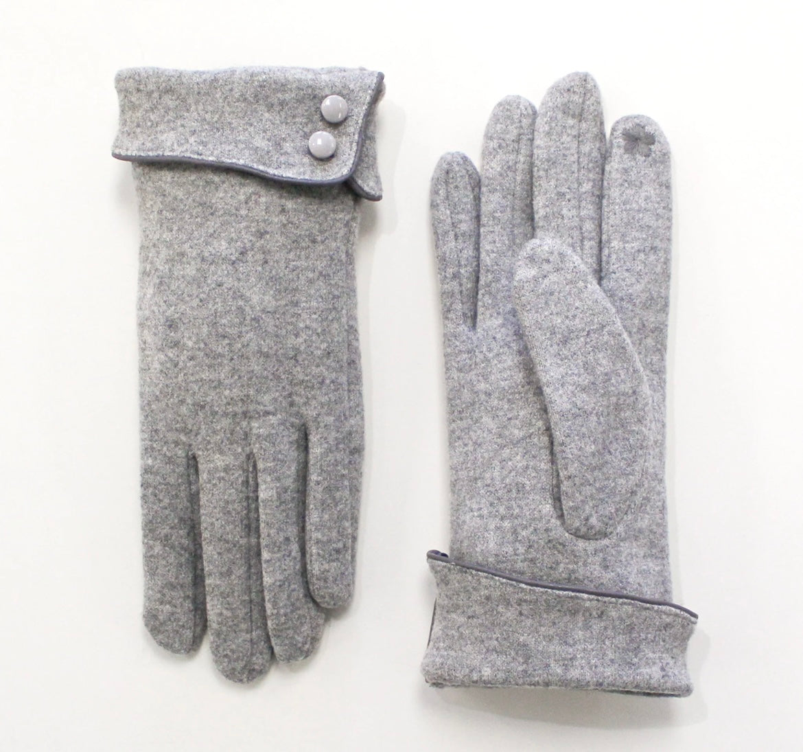 Grey Gloves with side buttons
